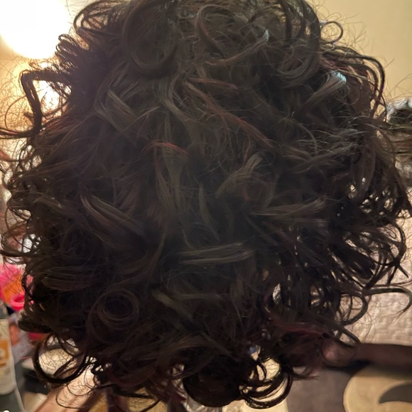 Cute and Curly Burgundy and Black Wig - Picture 4 of 5